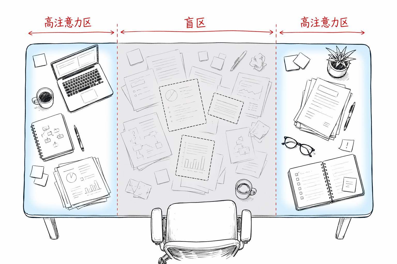 上下文窗口注意力分布示意