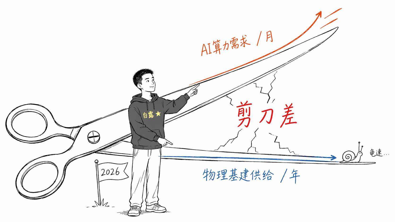 AI需求与物理基建的剪刀差