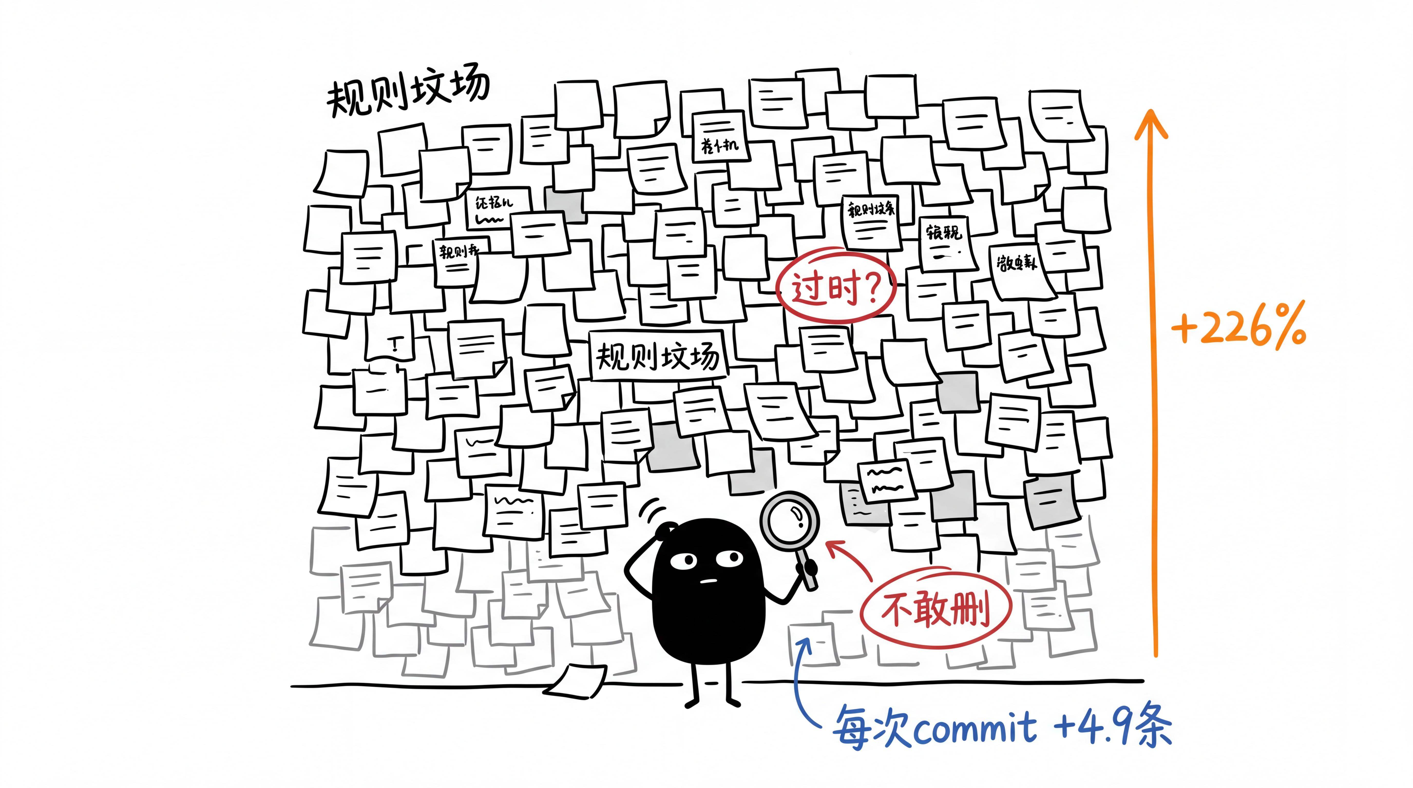 规则坟场：只增不减的指令墙，每条都不敢删